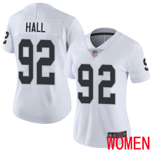 Oakland Raiders Limited White Women P J  Hall Road Jersey NFL Football #92 Vapor Untouchable Jersey->women nfl jersey->Women Jersey